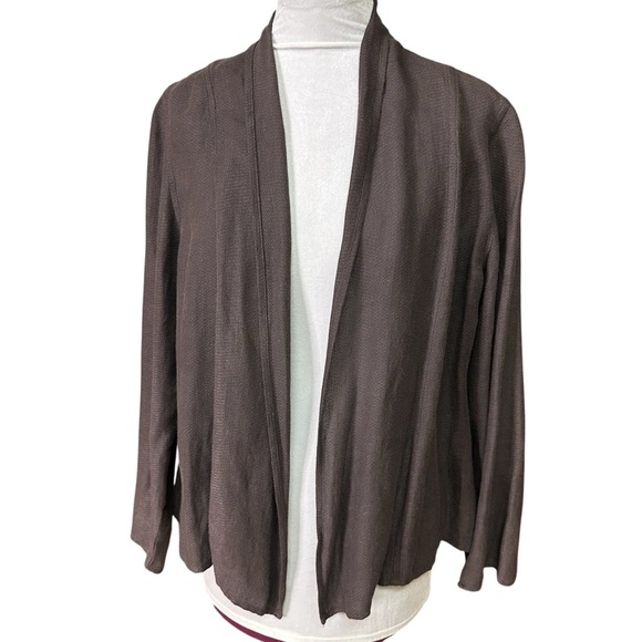 Eileen Fisher Linen Blend Lightweight Brown Cardigan.size Medium Petite - Picture 1 of 6